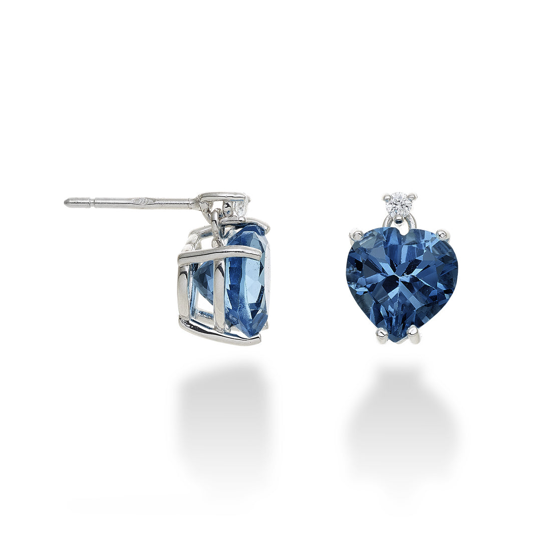Mikiko or 18k topazio blu london cuore 8x8 ct.4,00 diam. ct.0,05 MOCL198DITPBL88O4