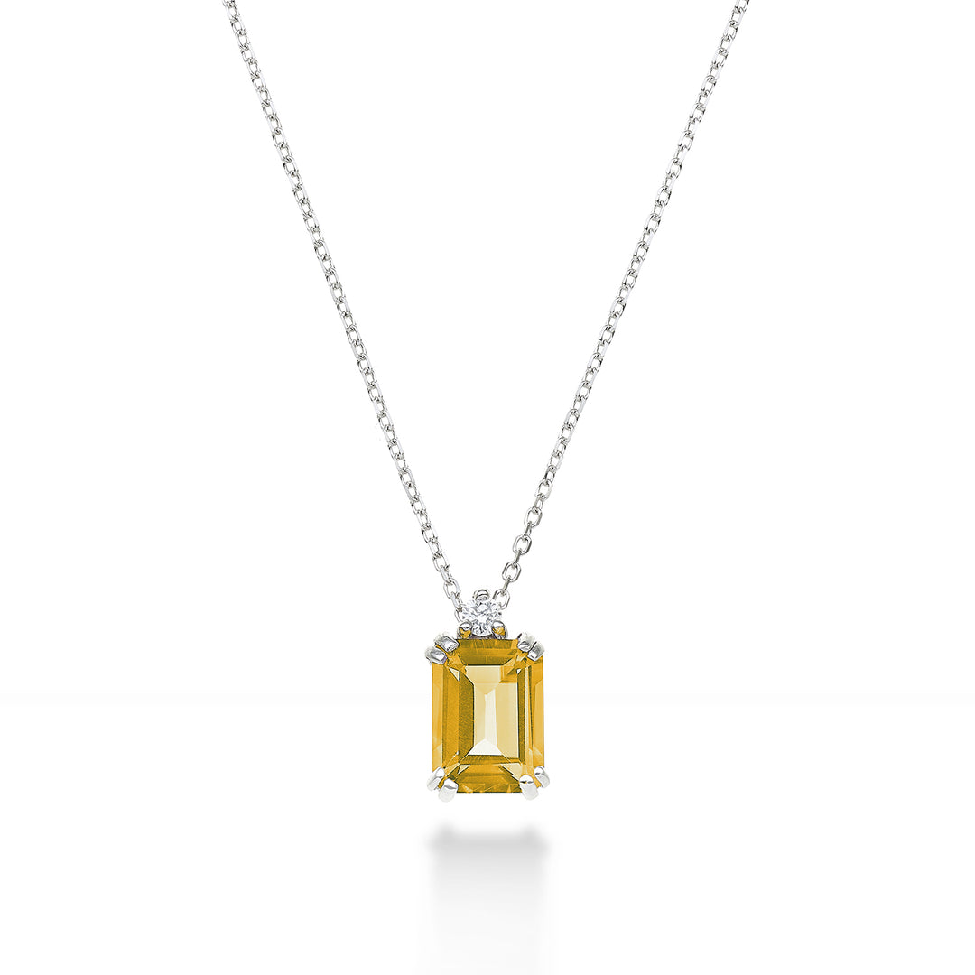 Nihama cl 18k citrino octogonal 7x5 ct.0,85 diam. unidad 0,025 NPCL090DICITR2O4