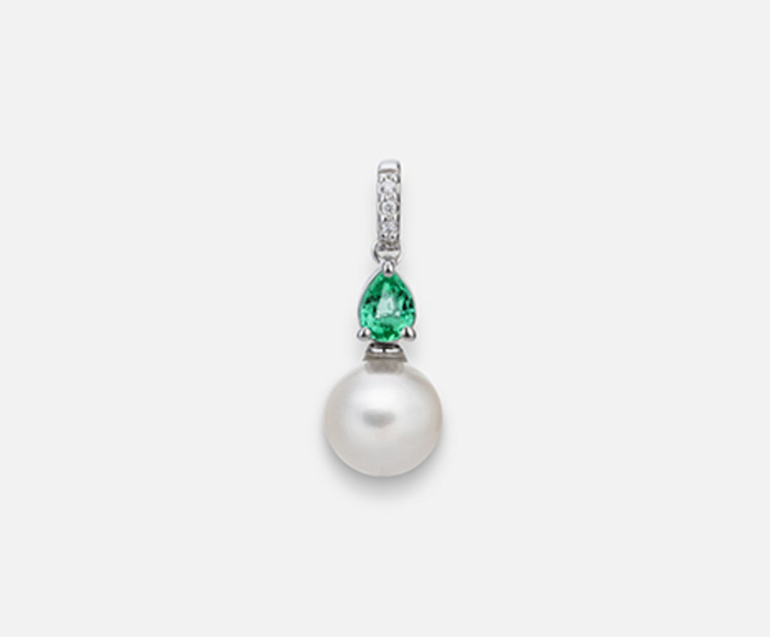 Mikiko pe 18k fw 6.5/7 emerald drop4x3 ct.0.18 dia ct.0.01 MP0389O4FABI065