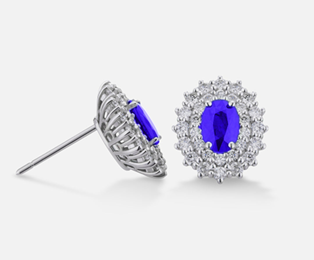 Nihama o tanzanita de 18k n. ovalado 6x4 ct.0.76 dia ct.0.74 NO5039O4TZN