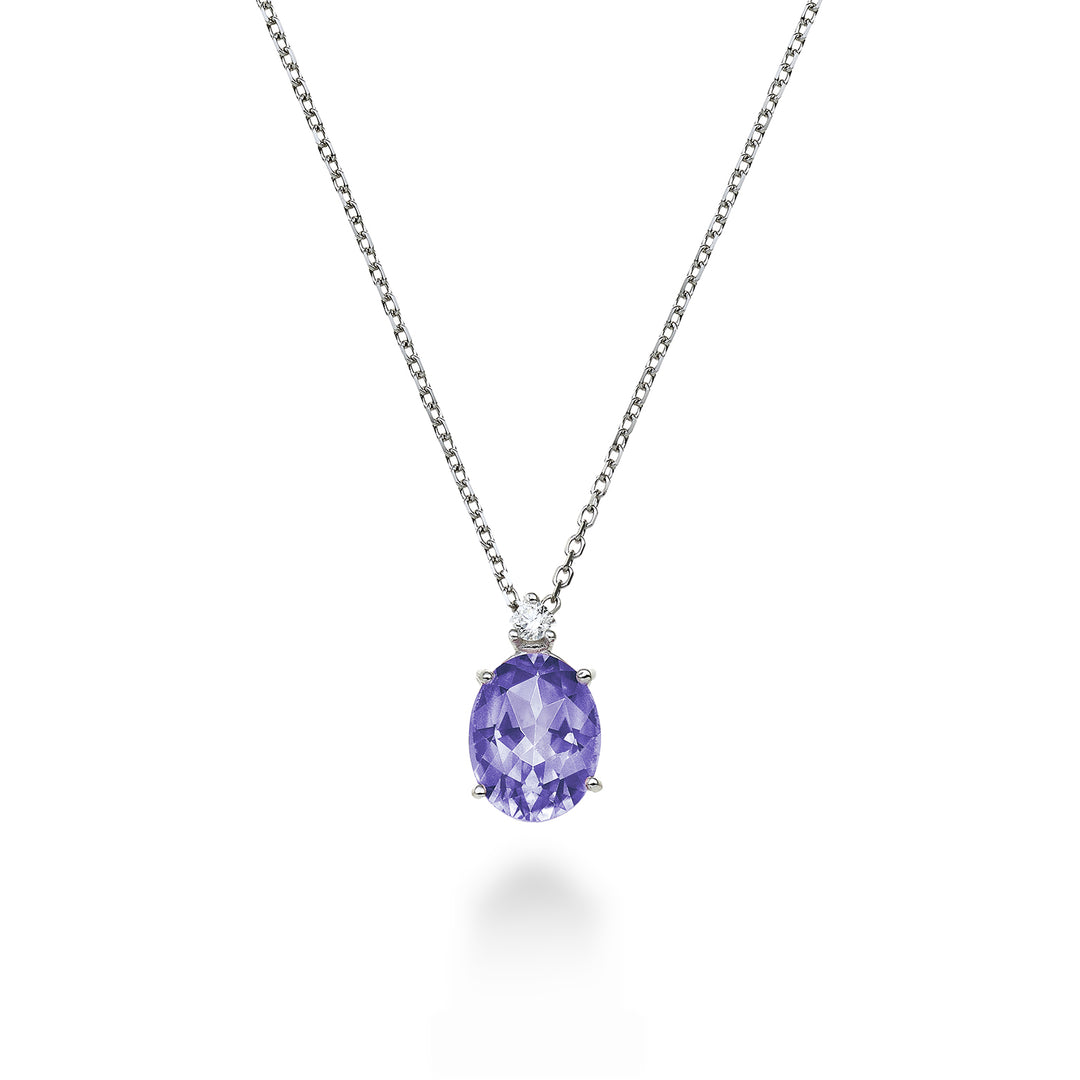 Nihama cl 18k oval amethyst 7x5 ct.0,60 diam. ct.0,015 ND5035O4AMET
