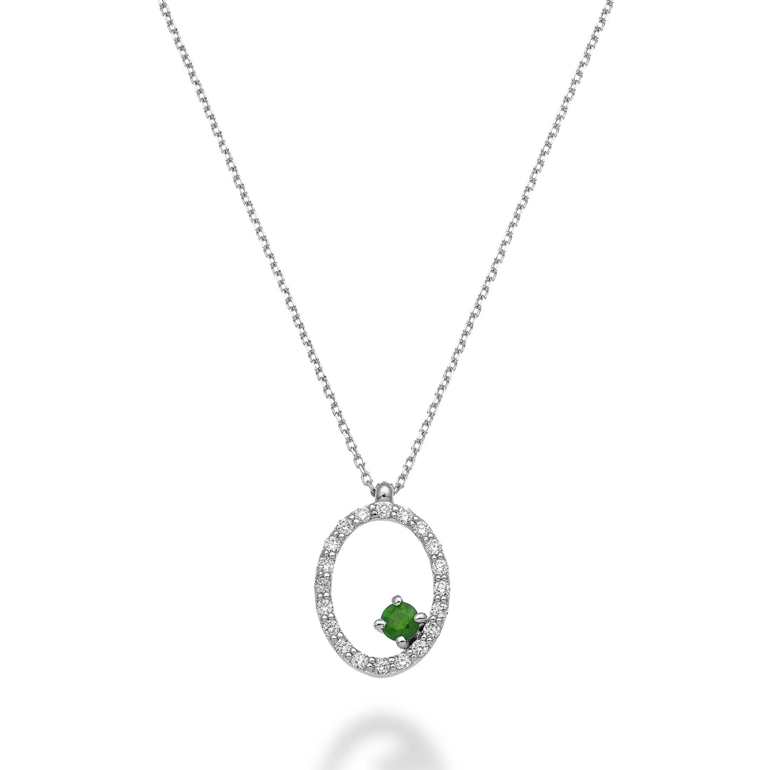 World Diamond Group cl 18k "ovale" smeraldo n. ct.0,07 diam. ct.0,15 GD5156O4SMN022