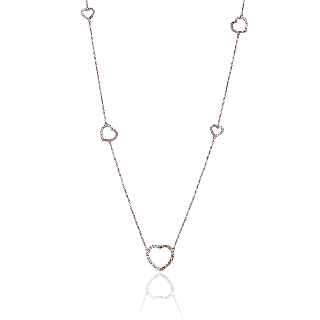 Golay collana lunga amami con cuori semi incassati GFCU013DI-22119110015