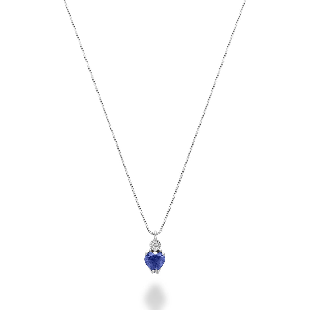 Nihama cl 18k sapphire heart 4x4 with diamond ND5196O4ZFR