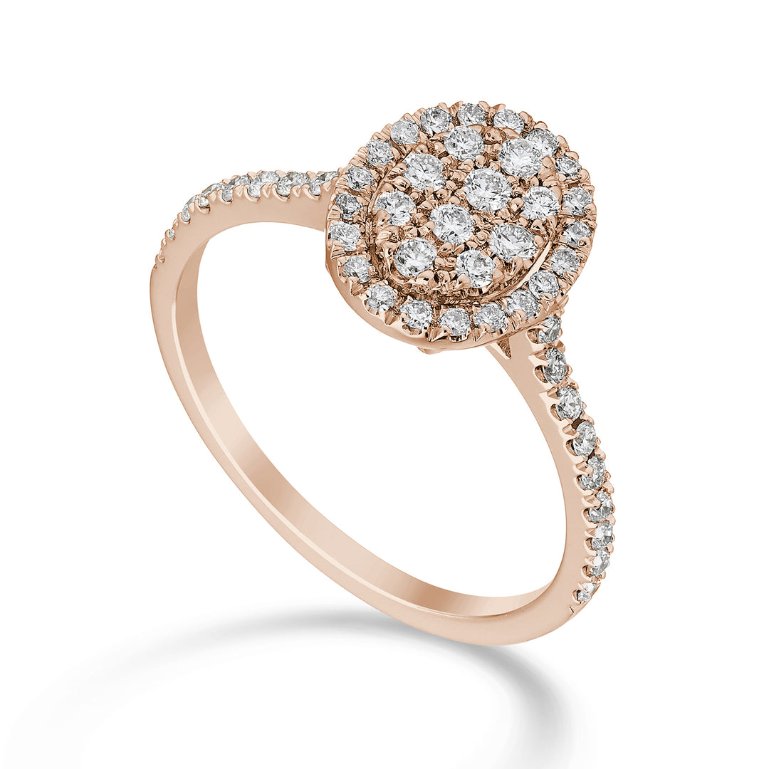 Anillo Golay ovalado multipiedra y cuerpo empotrado. oro rosa AMPC002DIR-23088110031