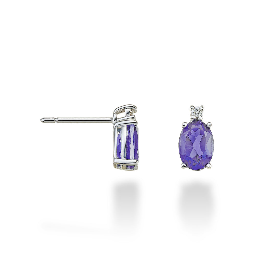 Nihama o amatista ovalada de 18k 7x5 ct.1,20 diam. 0,03 quilates NO5024O4AMET