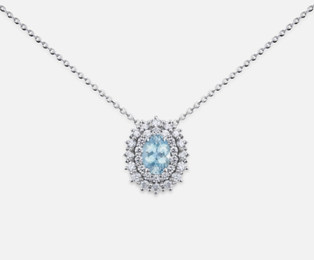 Mikiko cl 18k acquamarina ovale 6x4 ct.0,30 dia ct.0,37 MD5060O4AM