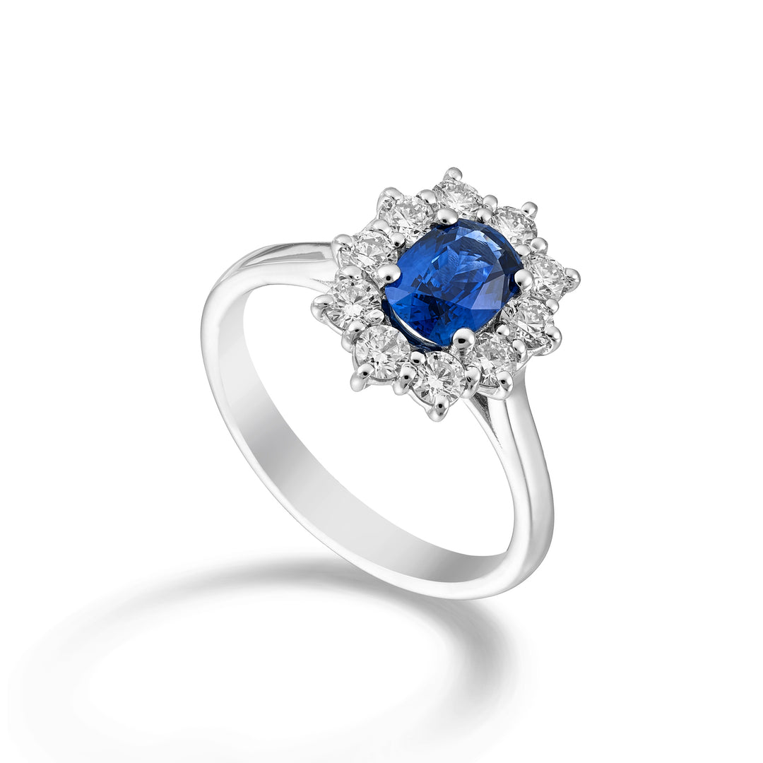 Golay cushion sapphire ring 7x5 and diamonds ACLC487DZB75-24242110023