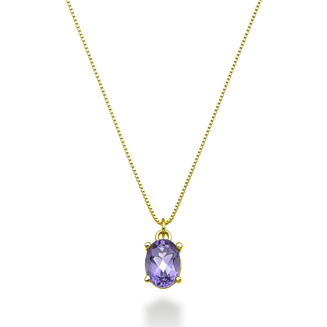 Nihama cl 18k oval amethyst 7x5 ct.0.60 yellow gold ND5141O1AMET
