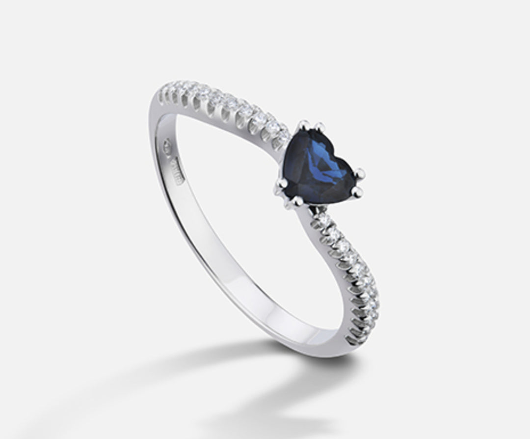 Nihama un zafiro de 18k no. corazón 5x5 ct.0,43 diam. 0,11 quilates NA5106O4ZFN043