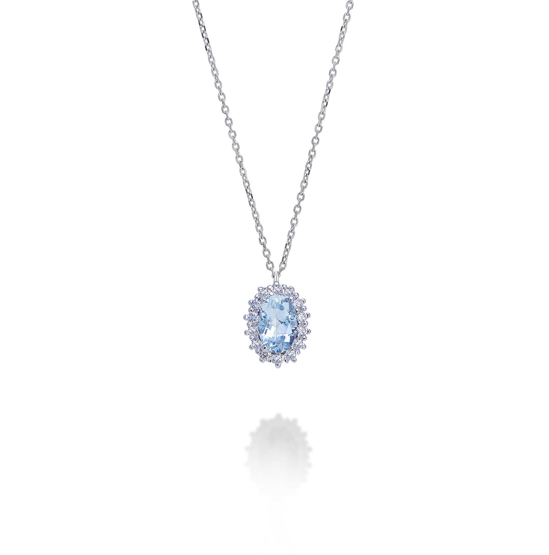 Mikiko cl 18k aguamarina ovalada 6x4 ct.0,30 diam. ct.0.13 MD5086O4AM
