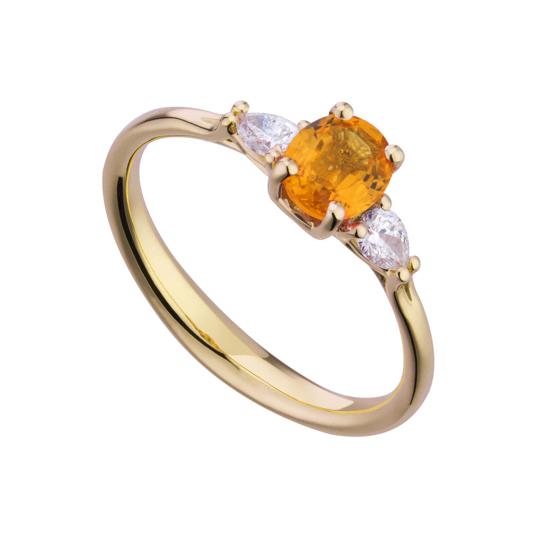 Golay anello zaffiro yellow ovale 6x5 e diamanti goc lat ACL202DIZY-21053110039