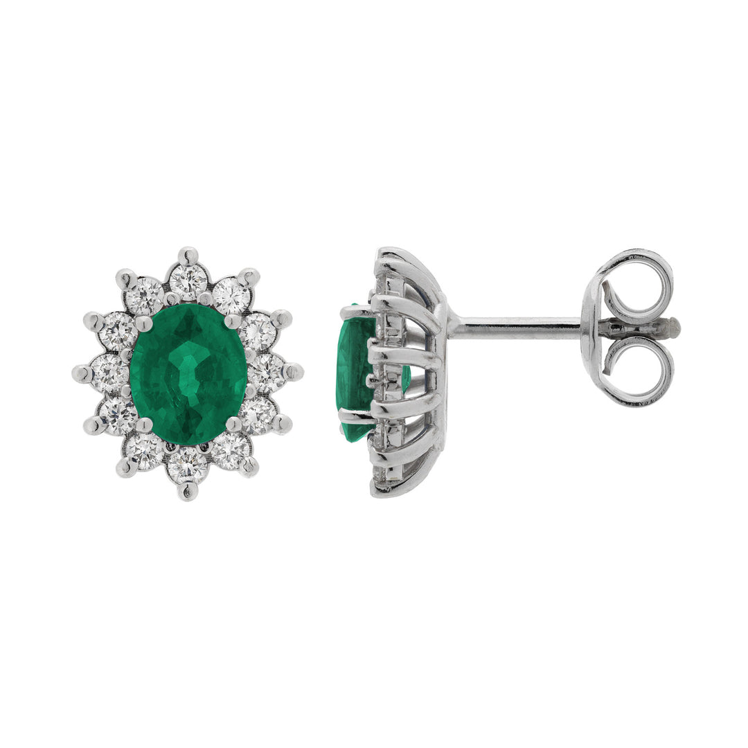 Golay orecchini smeraldo ovale 5x6 e diamanti OCL019WDISM-24030110123