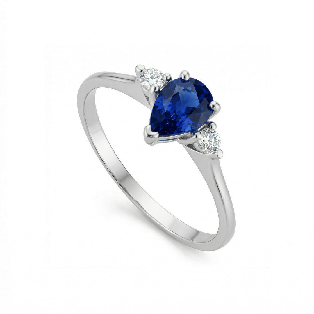 Bague Golay goutte de saphir thermodiffusée 6x4 et diamants ACL491DIZB1-19142110030