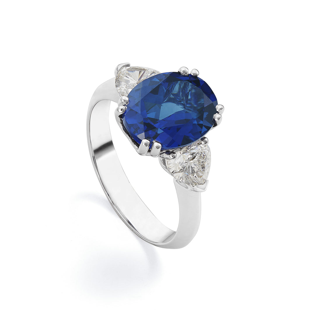 X-Diamond an 18kt lab g.d. cuore ct.tot 1,00 zaffiro lab 9x11 ct.4,70 LXDACL098DZ750