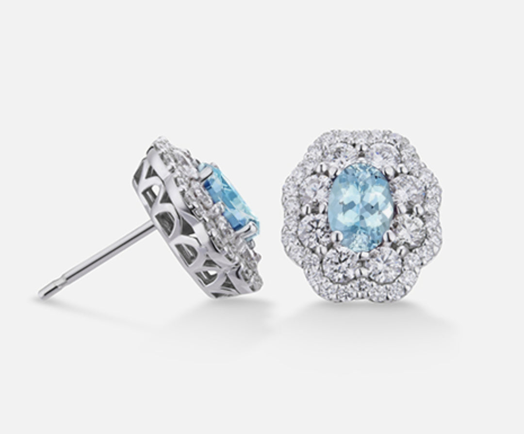 Nihama o aguamarina ovalada de 18k 6x4 ct.0.60 dia ct.1.26 NO5036O4AM