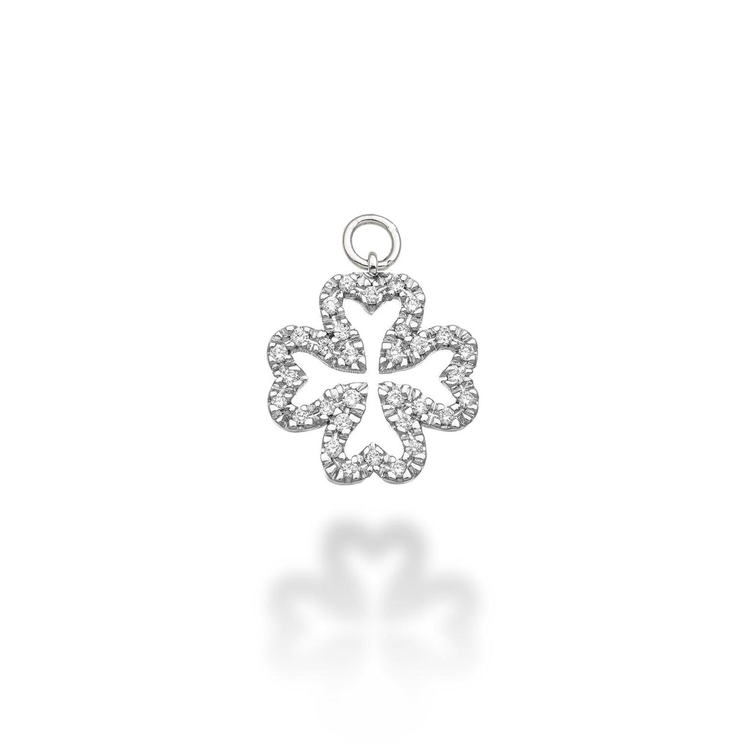 World Diamond Group grand charme trèfle à quatre feuilles 18 carats ct.0,17 g vs or blanc GCH224DIO4
