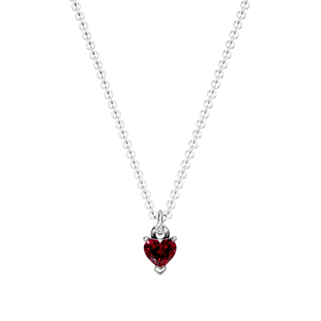 Collier rubis cœur Golay 5x5 avec contre-lien GCL579DRU55-24318110029