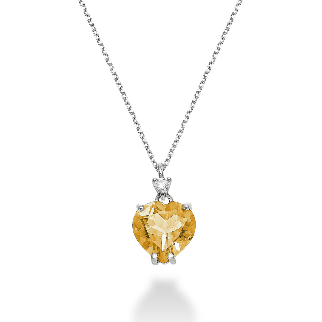 Nihama cl 18k citrino corazón 8x8 ct.1,45 diam. ct.0,025 NPCL198DICITR88O4