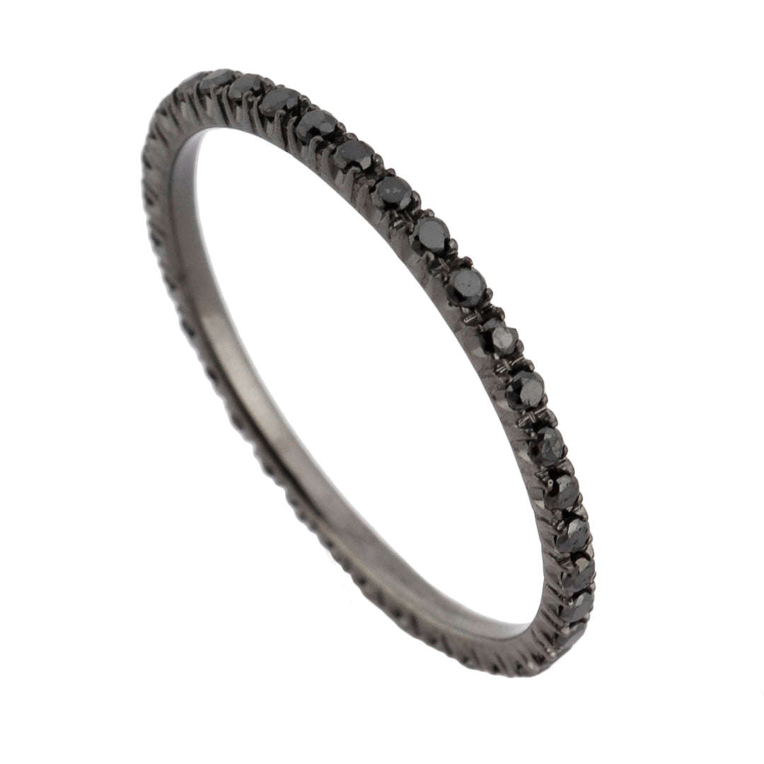Anillo de dedo Golay lineal con diamante negro AFP1040N-14118110005