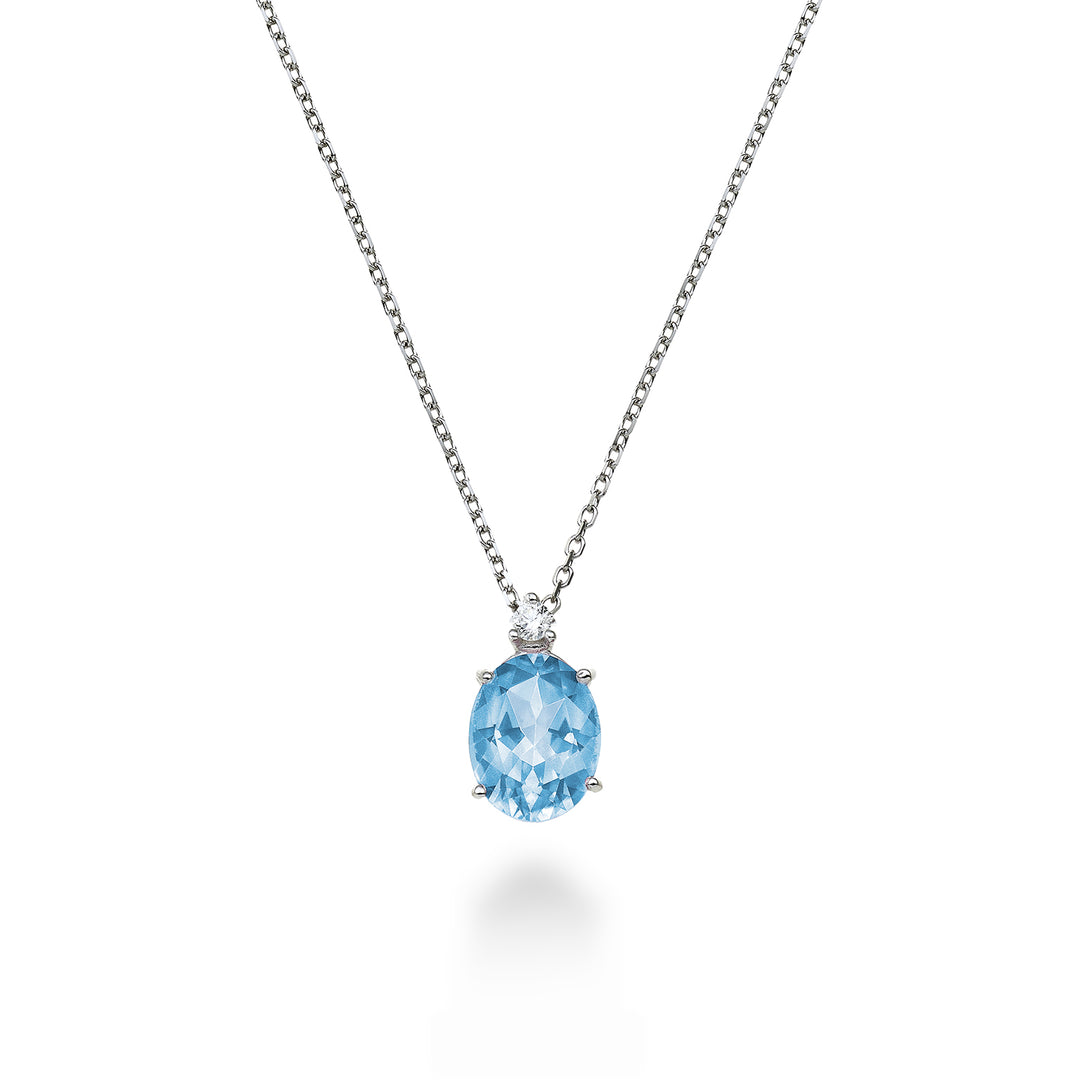 Mikiko cl 18k topazio azzurro ovale 7x5 ct.1,10 diam. ct.0,015 MD5035O4TPAZ
