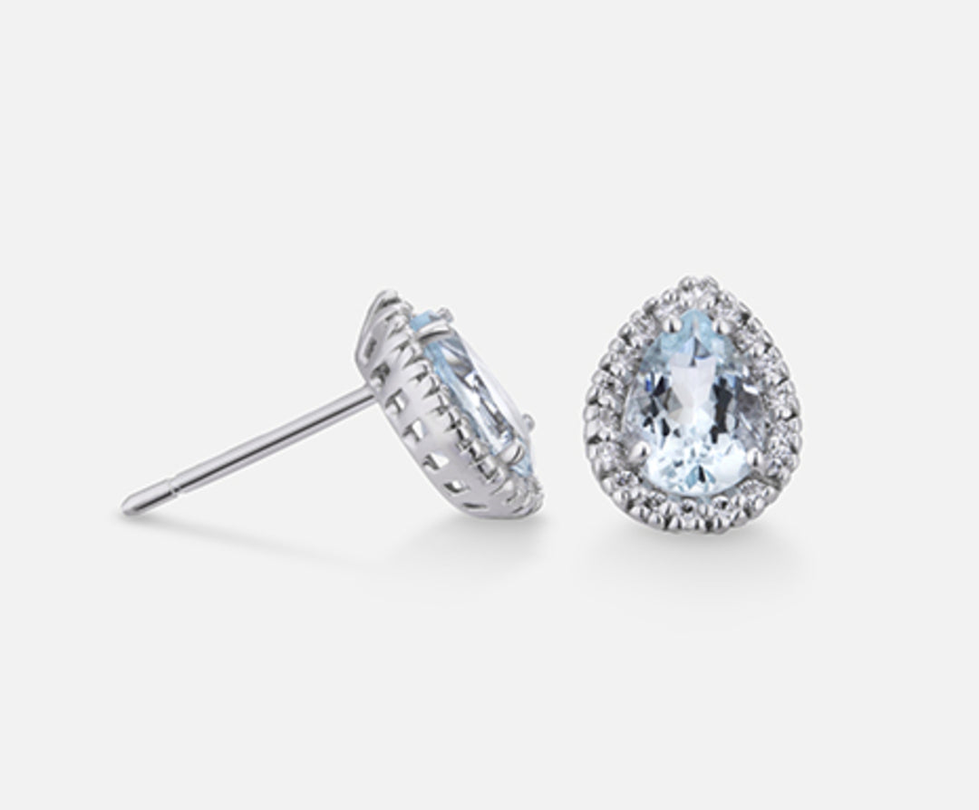 Nihama or 18k acquamarina goccia 7x5 ct.1,00 dia ct.0,18 NO5037O4AM