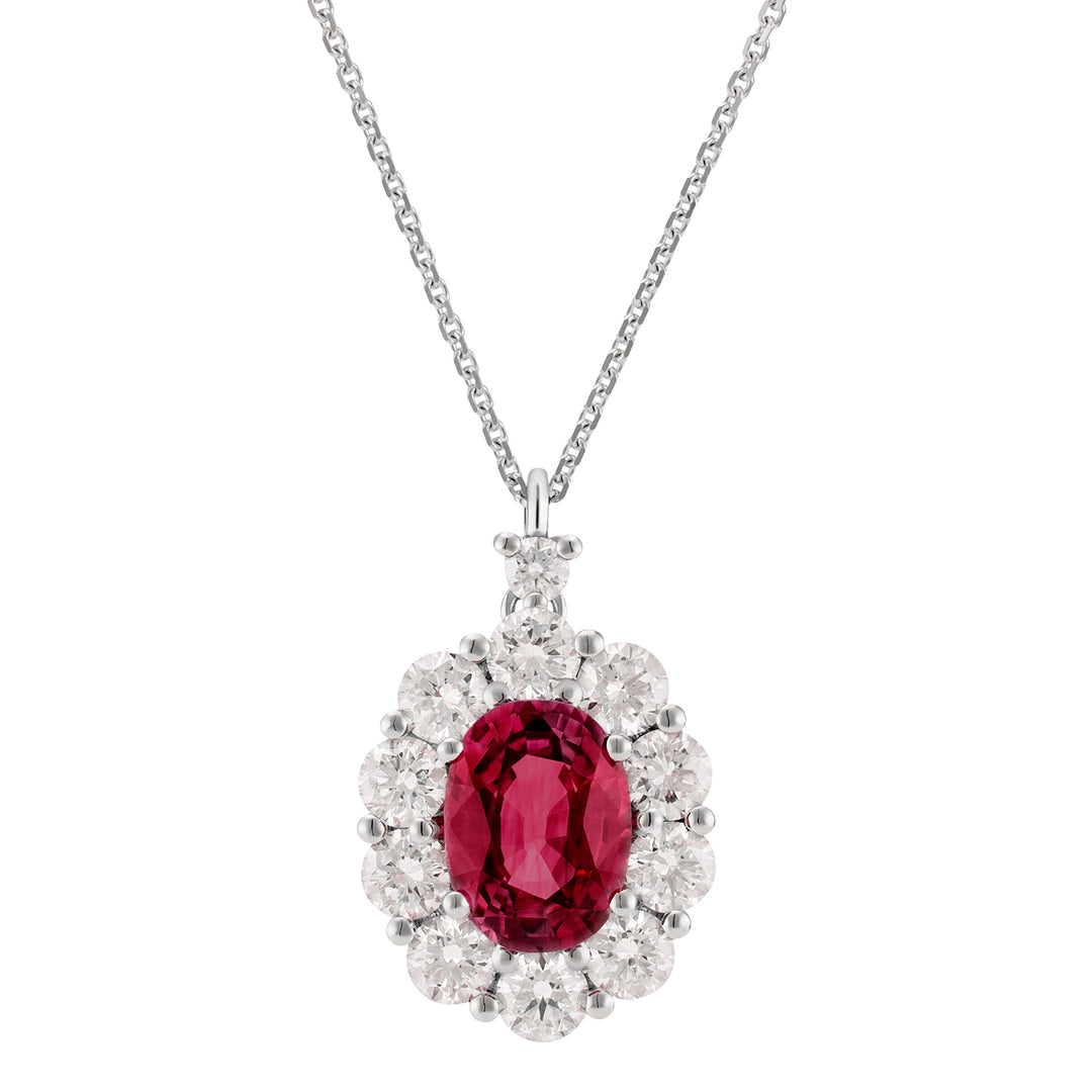 Golay collana rubino ovale 8x6 e contorno di diamanti PCL044DIRU1-25317110122