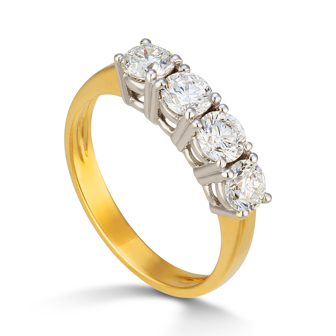 Bague riviera Golay 4 pierres 0,40 ct or blanc et jaune AR4040DI-23139110061