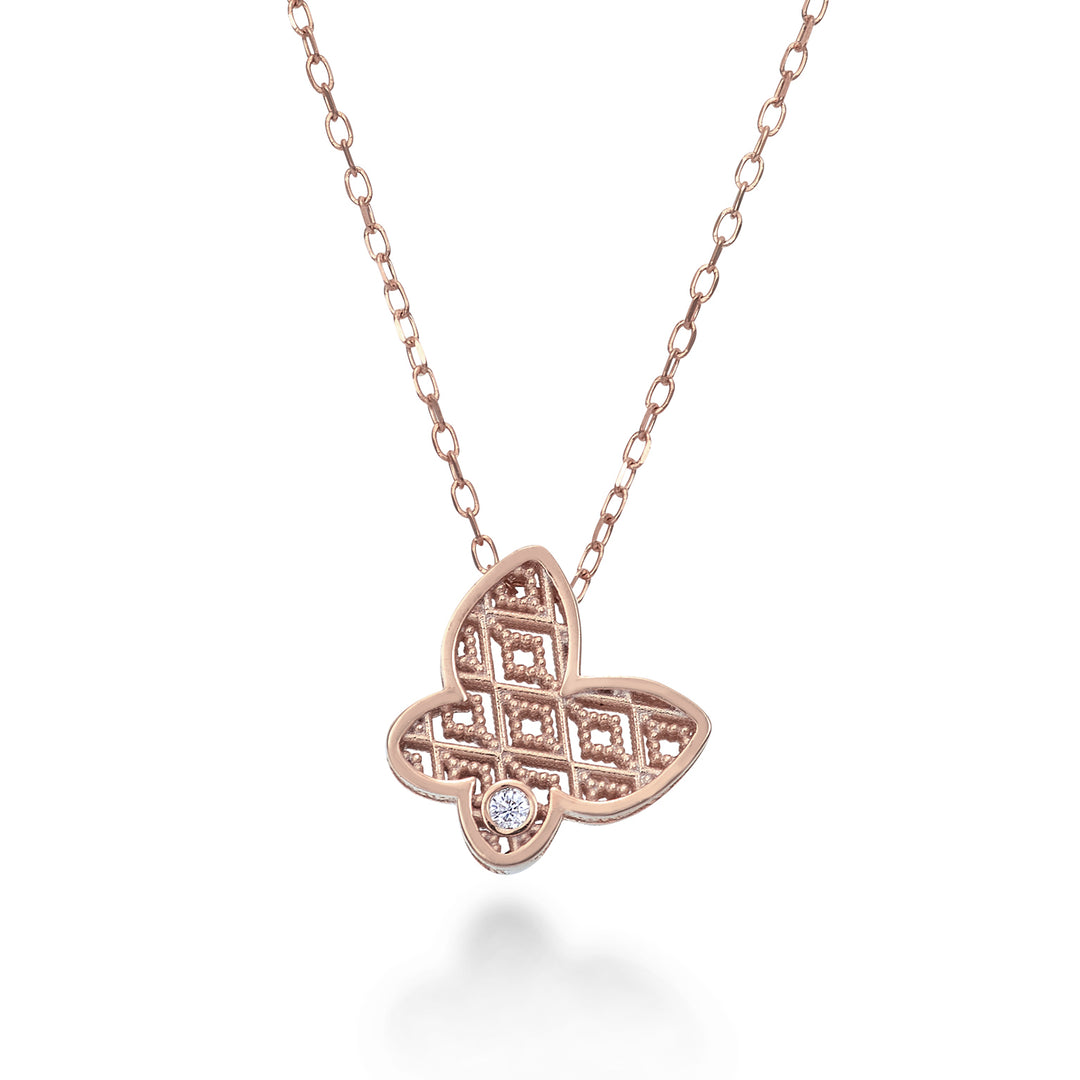 Mikiko cl 18k rose gold butterfly diam. ct.0,01 MDFARFO3