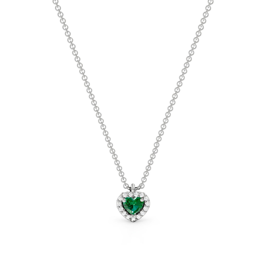 Collar Golay con corazón central de esmeralda con contorno PCT003DISM1C-24304110066