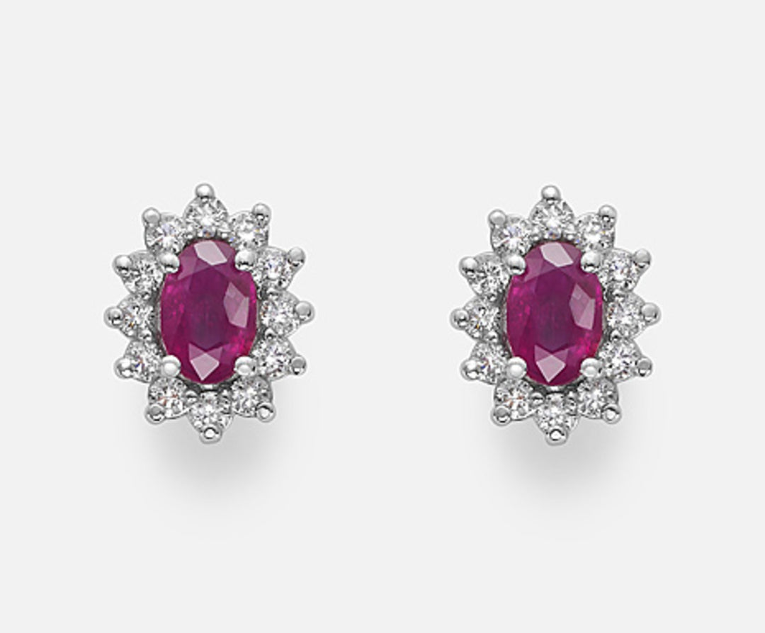Nihama or 18k rubino n. ovale 6x4 ct.0,90 diam. ct.0,46 NO5030O4RBN090
