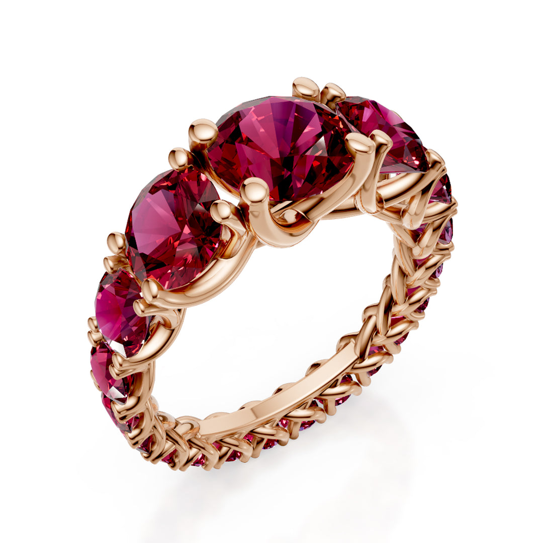Bague girodito grâce scalaire Golay avec rubis ABIC1498RR
