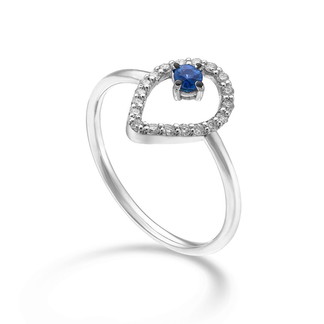 World Diamond Group an 18k "drop" sapphire n. 0.11 ct diam. 0.14 ct GA5185O4ZFN025
