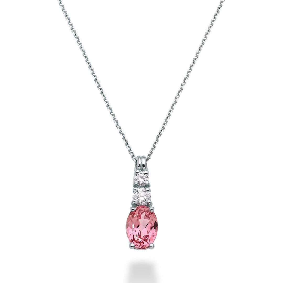 Nihama cl 18k zafiro rosa ovalado 7x5 ct.0.80 dia ct.0.15 ND5056O4ZFRP