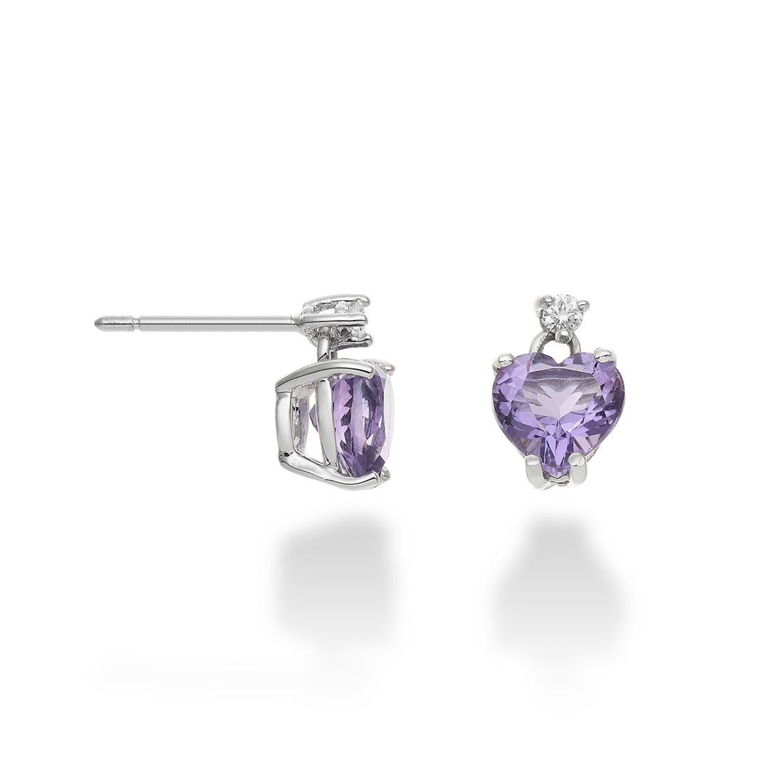 Nihama ou coeur améthyste 18k 6x6 ct.1,30 diam. ct.0,04 NOCL198DIAMET66O4