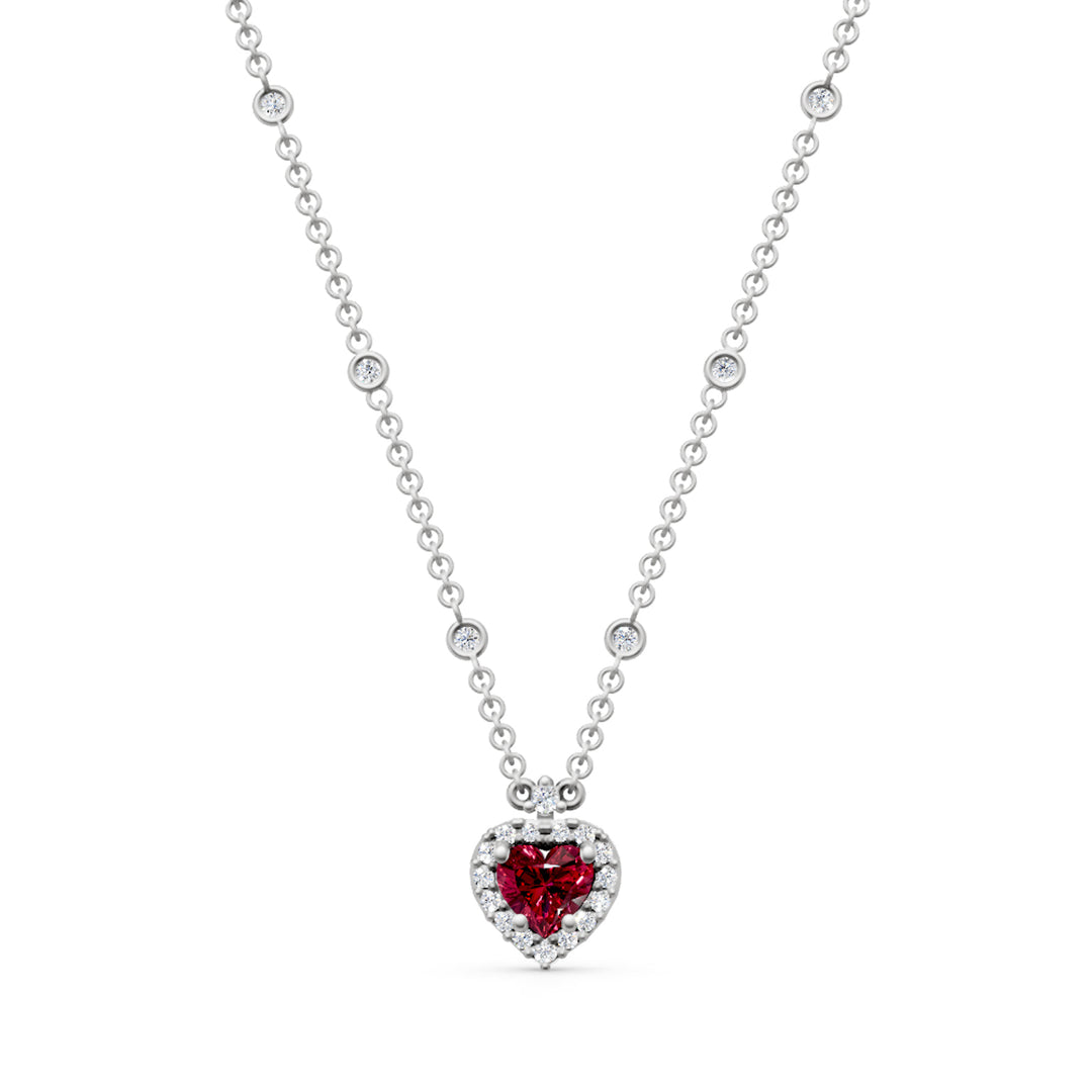 Collier pendentif rubis coeur et contour Golay 5x5 GCLC528DRU55-24269110110