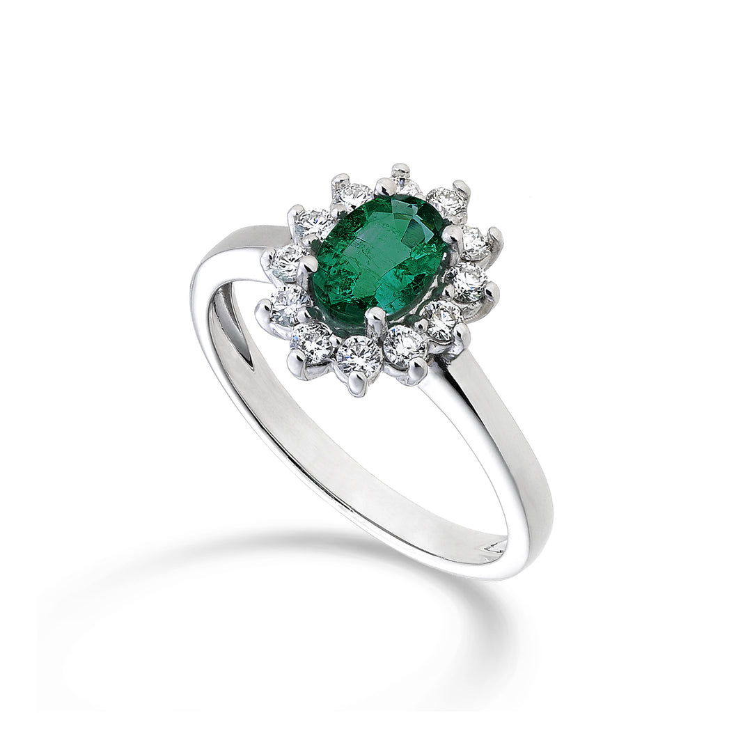 Mikiko una esmeralda de 18k n. ovalado 7x5 ct.0,69 diam. 0,30 quilates MA5094O4SMN069