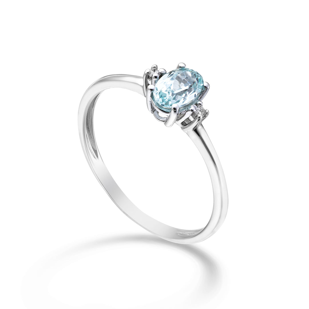 Nihama una turmalina paraiba ovalada de 18k 6x4 ct.0,70 diam. 0,02 quilates NA5072O4PAR