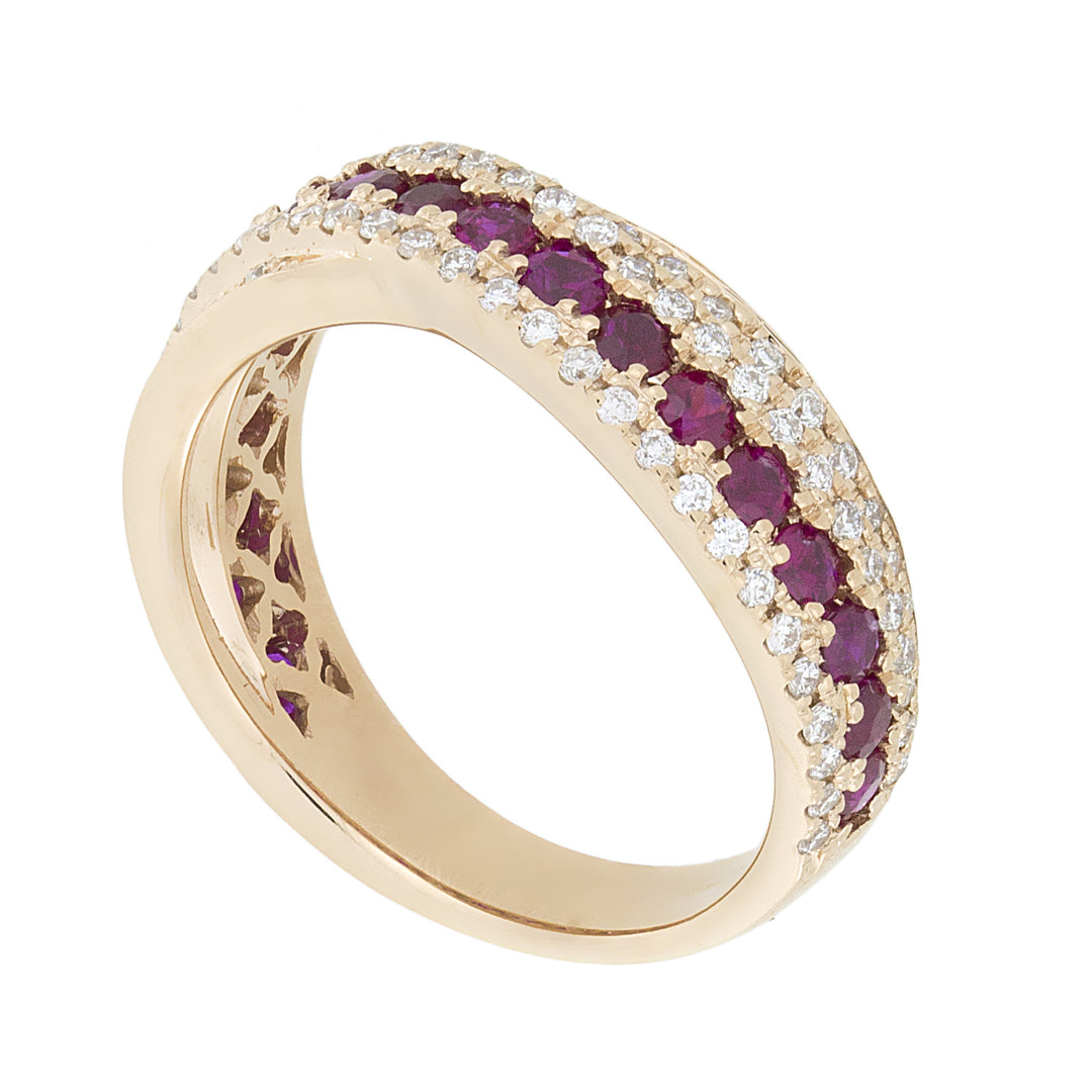 Golay half round track band ring diamonds and rubies AFMG003WDIRUR-21356000009
