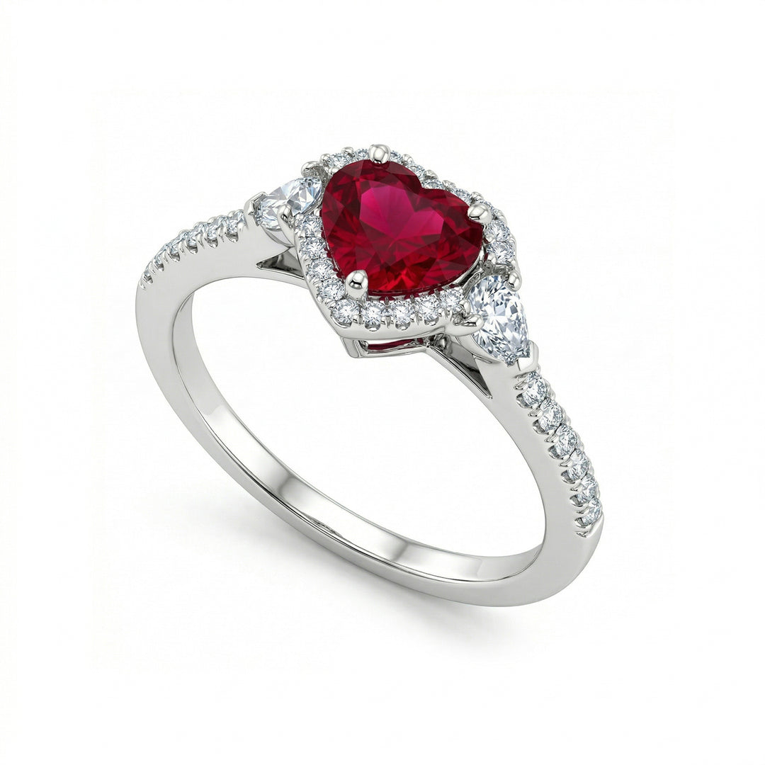 Anillo Golay con corazón de rubí y diamantes colgantes ACLC109DIRU66-22035110107