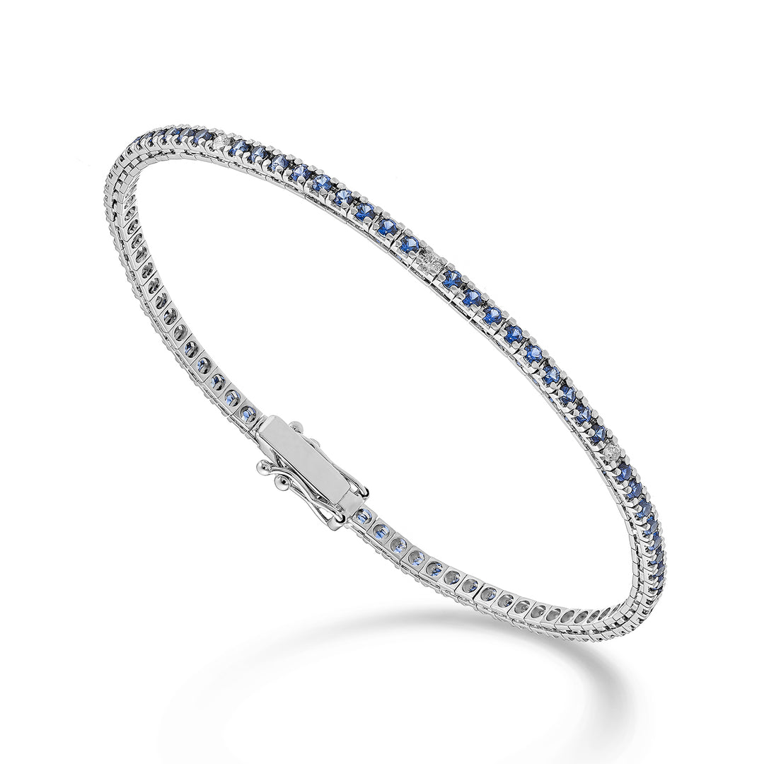 X-Diamond br tennis 18k zaffiri ct.2,00 lab. grown ct.0,18 cm.17,5 - 80 castoni LXDBTQ220ZFRDIO4