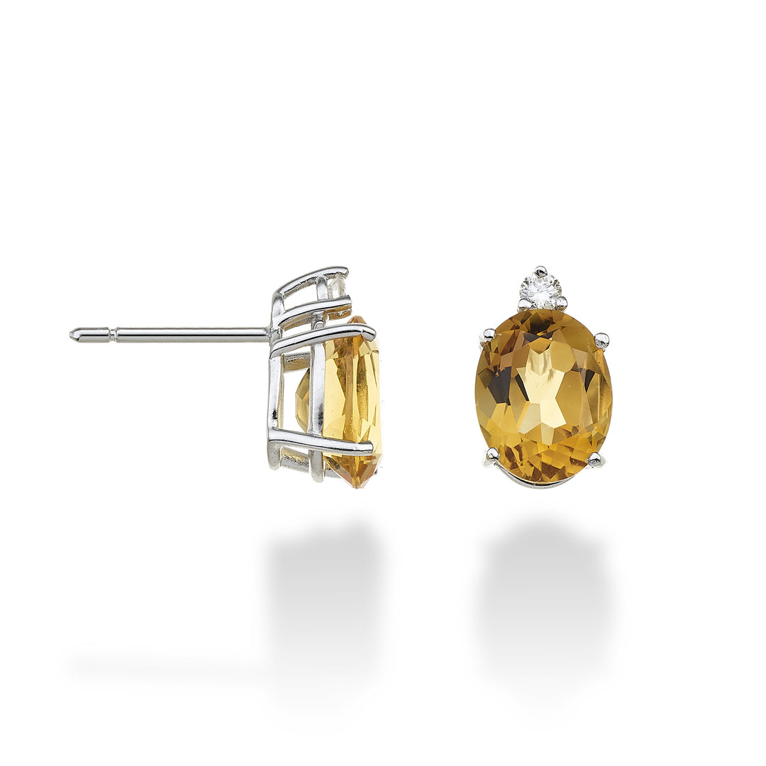 Nihama or 18k citrino ovale 7x9 ct.3,30 diam. ct.0,08 NO5080O4CITR