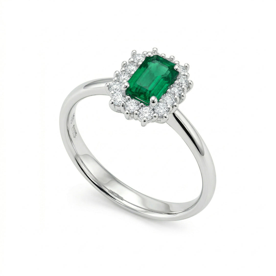 Golay anello smeraldo 8x6 ottagonale e contorno ACL057DISM68-23031110009
