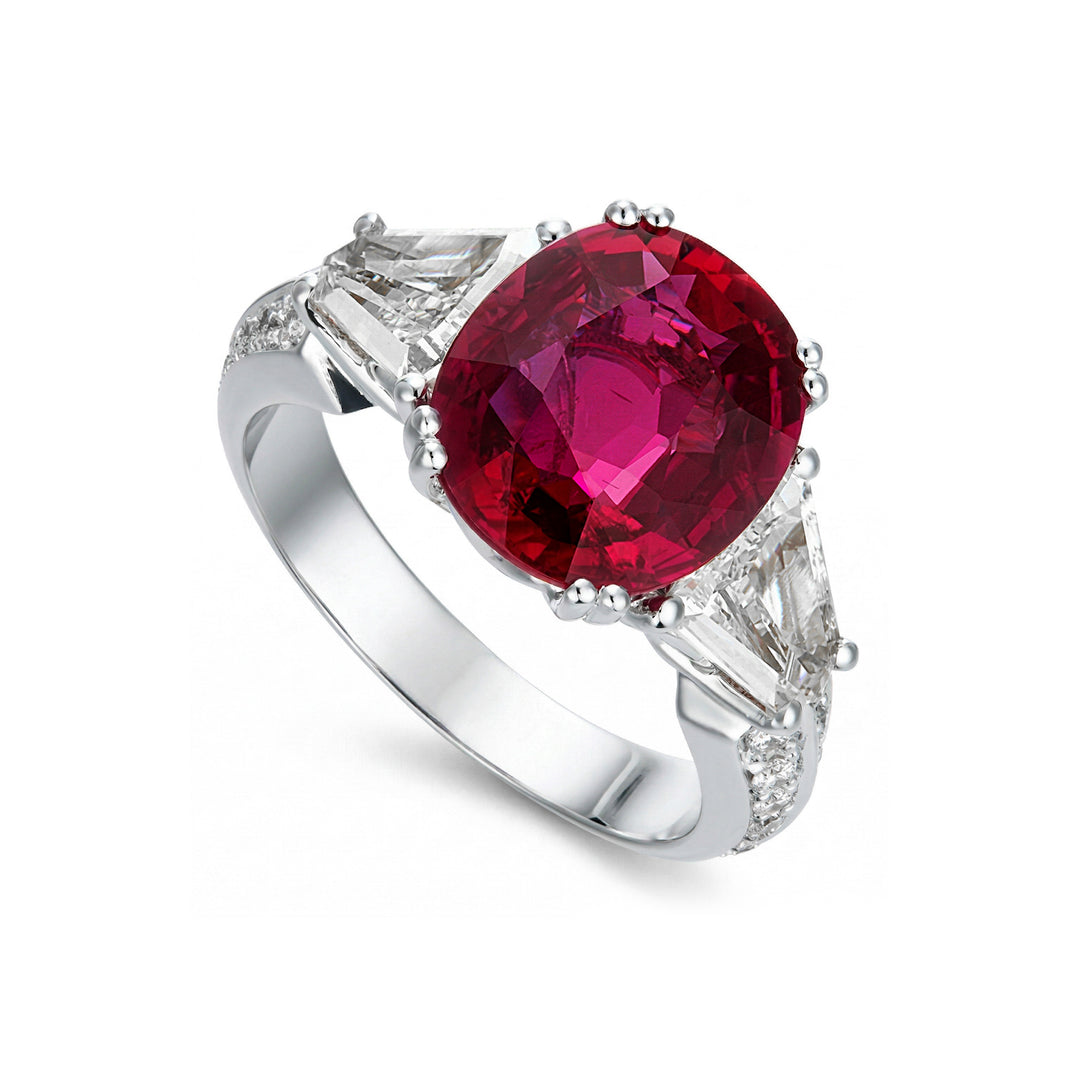 World Diamond Group 6x8 oval ruby ring with contour APU370DIRU-26084110070