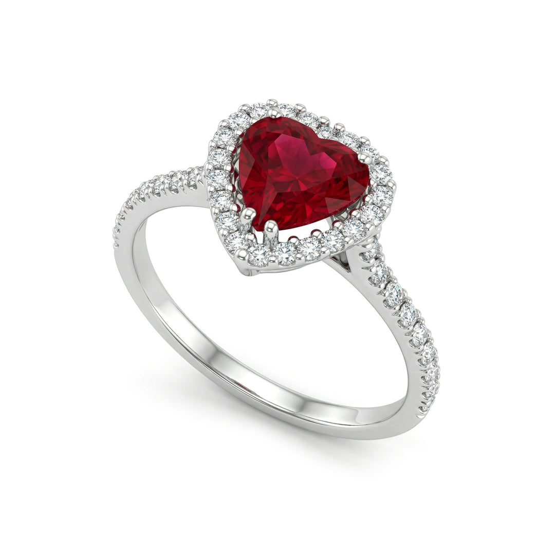 Golay heart ruby ring 6x7 and diamonds ACT011DIRU67-23289110056