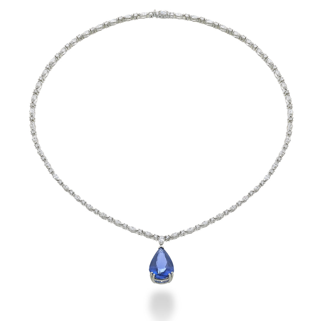 Collier goutte tanz World Diamond Group 20x13, ps+mr+diamants ronds GPU502DTZ-25281110094
