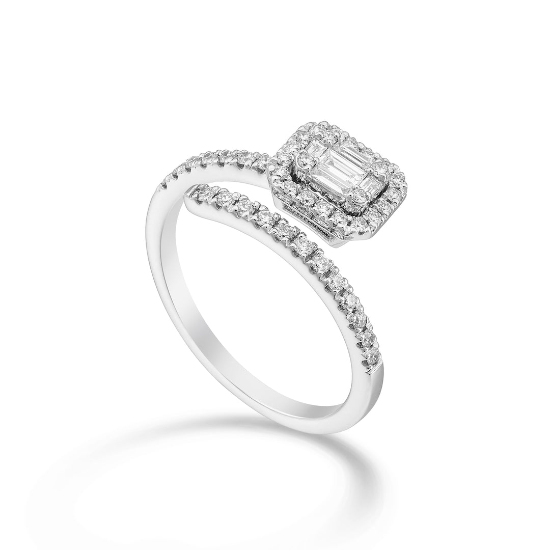 World Diamond Group an 18k contrarier con diam. tepper e round ct. tot.0,42 - oro bianco GA5199O4BR042