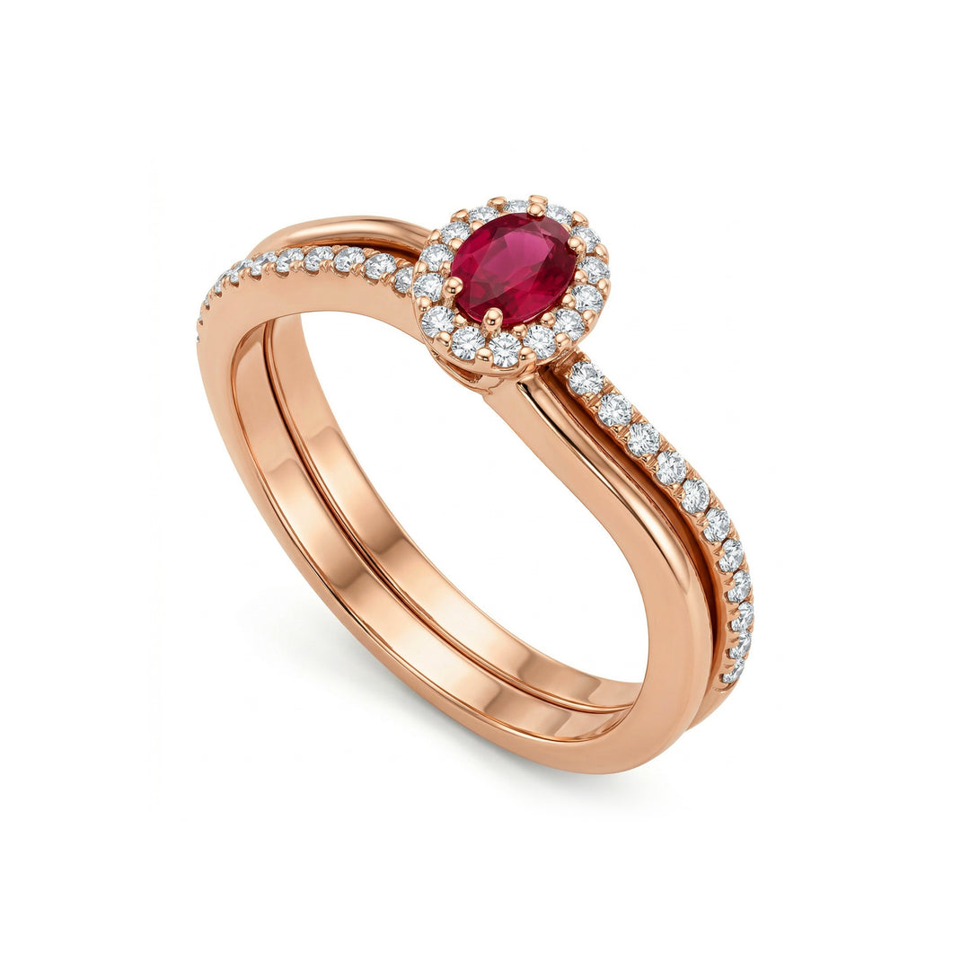 Anillo y contorno de rubí ovalado Golay + vástago ACLC054DIRU1-19354110023