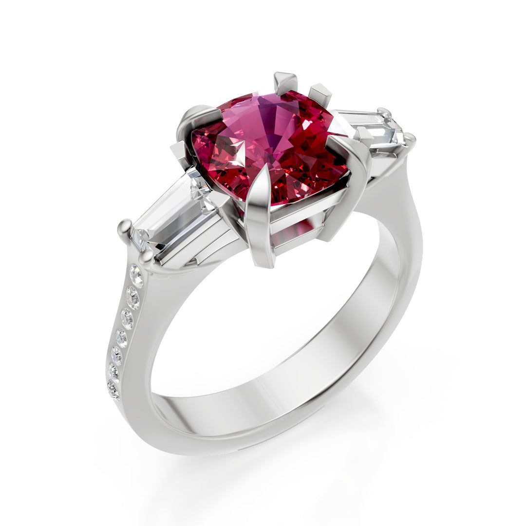 Anillo Golay rubí cojín 7x7 y diamantes tepper APU514DRU-24348110051
