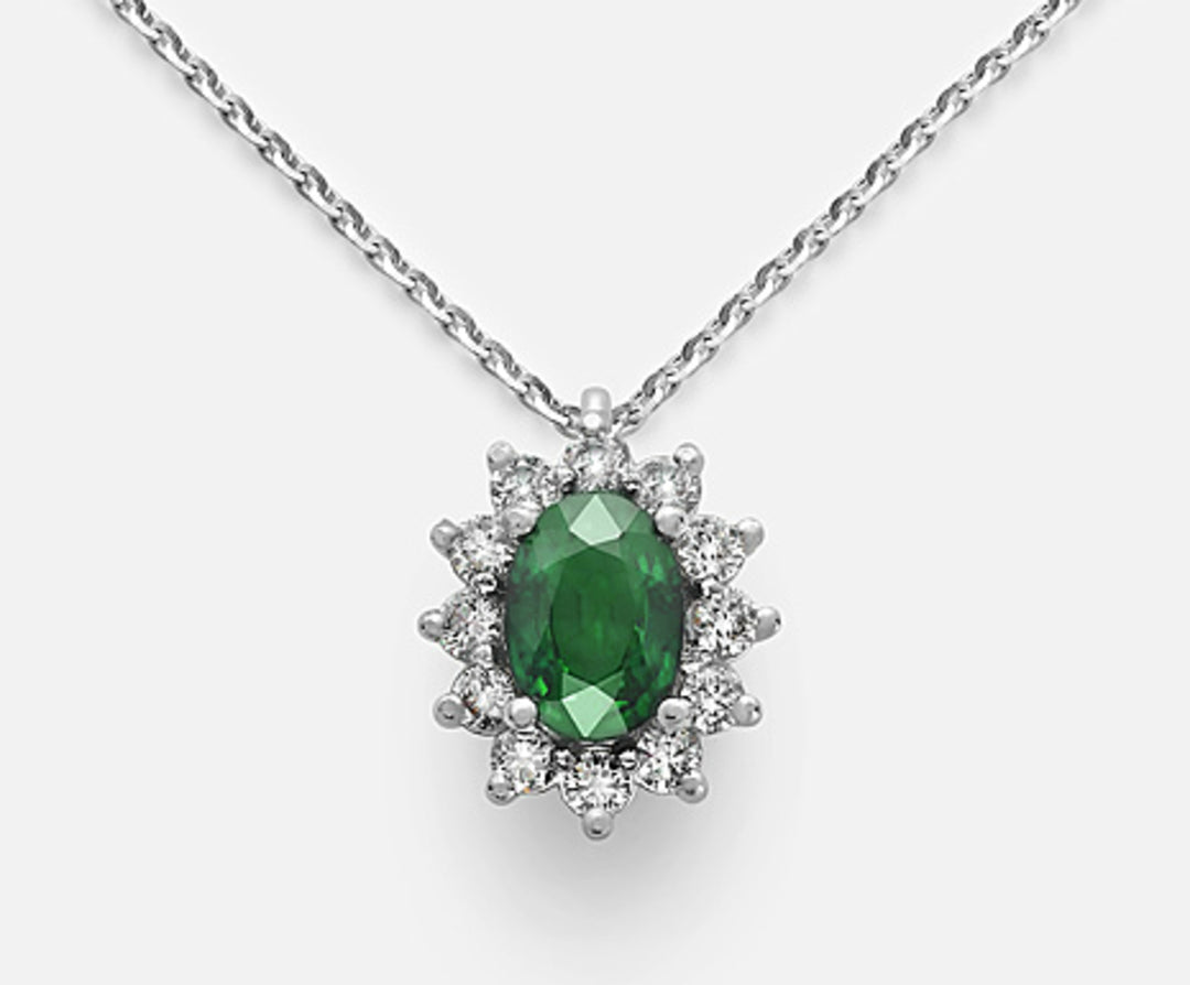 Nihama cl 9k émeraude no. ovale 7x5 ct.0,69 diam. 0,30 ct ND5048R4SMN069